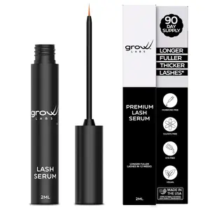 Lash Serum for Eyelash Growth - Prostaglandin Free Formula - Eye Lash Enhancing Serum with Biotin & Peptides - Vegan Lash Growth - Made in USA - Cruelty Free - 2ml