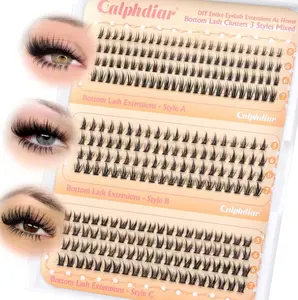 Bottom Lashes Clusters DIY Eyelash Extension 3 Styles Lower Eyelash Clusters Bottom Individual Lashes 5-7mm Thin Band Natural Bottom Lash Clusters 260pcs DIY Entire Lash Extensions by calphdiar
