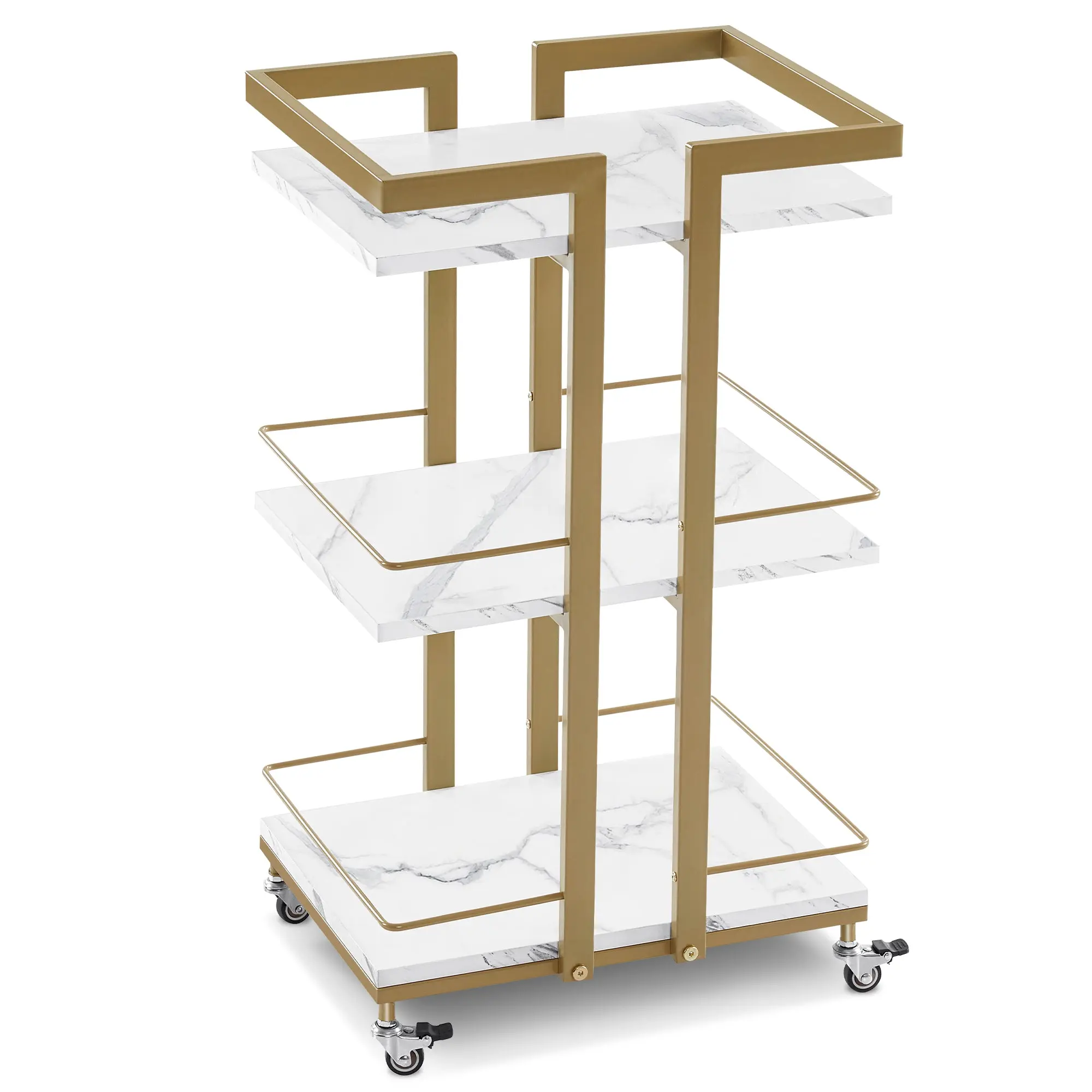 BarberPub Utility Manicure Trolley - Heavy-Duty Metal Storage Organiser Cart, Multi-Purpose Rack 2033