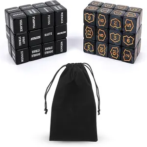 48-Piece Ability Keyword Counter Dice Set, Acrylic Biomechanical Gain Markers, D6 Dice Kit with Velvet Bag, Mtg & Tcg Card Game Accessories