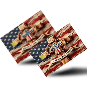 In God We Trust 2PC Credit Card Skin & Debit Card, Trolley & Gym Stickers for Small Chip