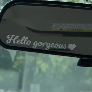 Hello gorgeous Vinyl Decal - High-Quality Weather-Resistant Decal for Mirrors, inspirational decals for mirrors - faith car