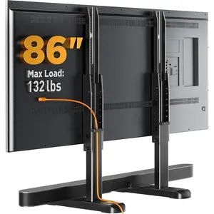 Universal TV Stand  for  37-86 Inch TVs up to 132 lbs, Height Adjustable TV  Replacement Suitable for Soundbar, Table Top Stand Base Max VESA 800 x 500mm, PGTVS20