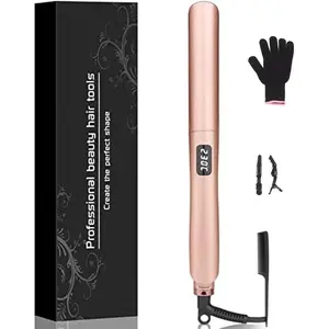 Hair Straightener for Women Flat Iron Hair Straighteners and Curler 2 in 1 Smooth Glide Ceramic Coating, Digital Display, Dual Voltage, Salon Styling Tool for Long Short Thick Hair