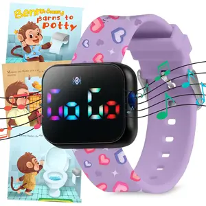 Children's Training Watch V2 Waterproof Potty Training Device for Boys Girls with Fun Sounds Music Vibration Reminders Heart Shaped Design and Potty Training EBook