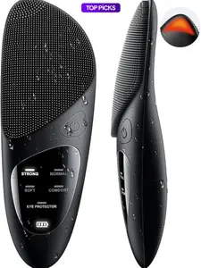 Portable Electric Facial Brush Facial Brush Sonic Vibration  Facial Brush, Silicone Heated Facial Massager  USB-Rechargeable Eye Beauty Device  Facial Brush  Unisex Waterproof Model Facial Cleansing Tool