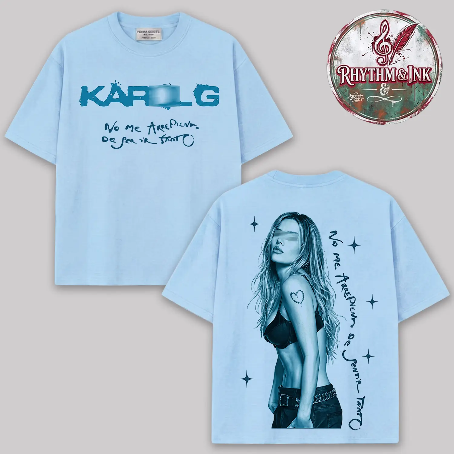 La Bichota "No Me Arrepiento de Sentir Tanto"  2026 Album Merch: Inspired Premium Cotton T-Shirt, Emotional Blue Girl Graphic Tee, Latin Pop Music Album Shirt, Y2K Aesthetic Streetwear, Concert Outfit, Gift for La Bichota Fans