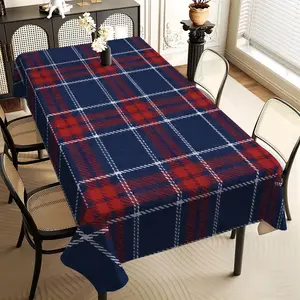 JIT 1pc 2D flat red and blue checkered rectangular tablecloth, for kitchen, living room, and dining table, kitchen accessory, party, room & outdoor decorative tablecloth, a tablecloth gift for friends