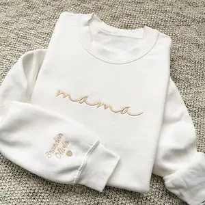 Mama Embroidered Crewneck Sweatshirt, New Mom Outfit, Pregnancy Reveal Clothing, Happy Mother's Day Gifts
