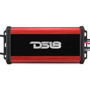 DS18 NXL-N4BT 4-Channel Full-Range Class D Nano Amplifier - IP67 Waterproof Marine Amplifier, 1800W Peak, Built-In Bluetooth 5.1 Wireless Stereo Audio Receiver for Powersports, Speaker & Smartphone Compatibility