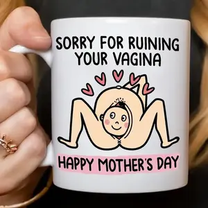 Cheeky Mum Accent Mug, Funny Mother’s Day Gift Cup, Humorous Coffee Mug from Kids, Novelty Mom Mug for Her