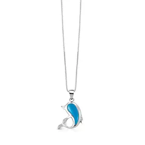 925 Sterling Silver Opal Dolphin  Pendant, Created Opal Dolphin Pendant, Silver Opal Dolphin Pendant, Cz Opal Dolphin Pendant, Opal Jewelry, Sea life Jewelry, Cz Pendant