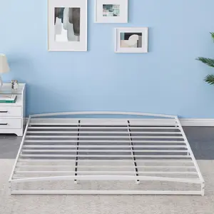 【GARVEE】Low Bed Frame King Size, 6 Inch Heavy Duty Metal Platform King Bed Frame with Arch Design, Easy Assembly, Strong Bearing Capacity, Under Bed Storage, No Box Spring Needed - White