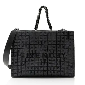 Pre-owned Givenchy Canvas Tote Bags 4G Embroidered Chain Medium G Tote