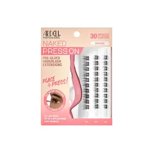 Press On DIY Lash Clusters, Eyelash Extension Kit, Individual Lashes, Pre-Glued Underlash, Natural Look Soft Volume, with Applicator, 1 Pack