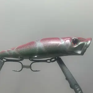 Disco Red & Green MB Popx Style Topwater Popper Fishing Lure