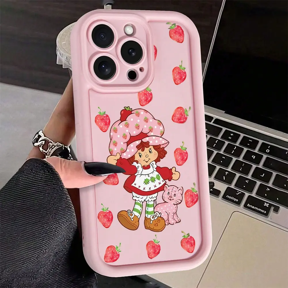 Strawberry Tpu Anti-Drop Shockproof Full Coverage Case for Smartphone iPhone 6/7/8/x/XS/XR/XS Max/11/12/13/14/15/16/17 Pro Max, Perfect Gift for Women and Girls