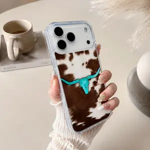 Magnetic Phone Case for iPhone 17 Pro Max 16 Plus 15 14 13 12 11 Air E Cowhide Turquoise Skull Pattern Acrylic Back Silicone Edges Shockproof Anti-Yellowing MagSafe Compatible Clear Case, Accessories, Smartphone