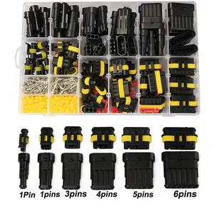 708PCS Waterproof Connectors Kit Automotive Wire Quick Connector Electrical In Car Wiring Auto Seal Socket 1 2 3 4 5 6 Pin Plug Kit Way