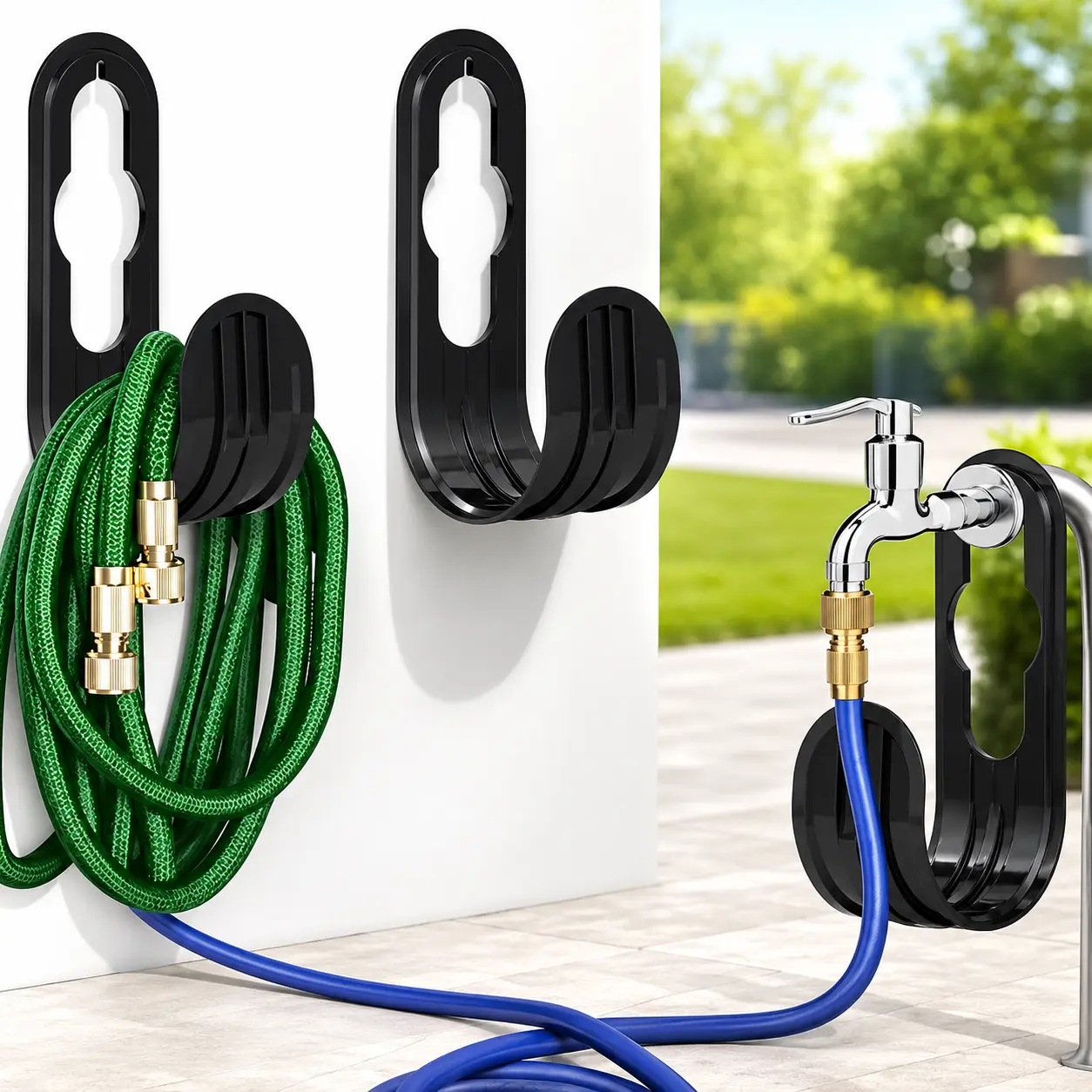Heavy Duty Garden Water Pipe Hook Bracket, Hangable Wall-Mounted Hose Hanger with Easy Installation for Tangle-Free Storage and Organiser Use, Heavy Duty Hooks, Hook Design