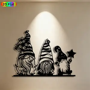 1pc Gnome Metal Wall Art,Gnome Statue Mural, Ideal Gift for Christmas, New Year, Gnome Decor Enthusiasts, Rust-Resistant Metal Wall Decor Wall Sculptures, Perfect for Home Wall & Garden Fence, Charming Outdoor & Indoor Decor for Gnome Enthusiasts