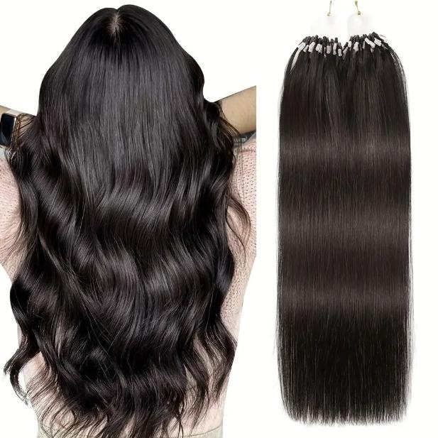 "Micro Loop Human Hair Extensions for Women & Girls, 12-28 Inch 30G 50 Strands, Red Blonde Silky Soft, Undetectable & Comfortable, No Tangle No Shedding for Glamorous Natural Looks "	