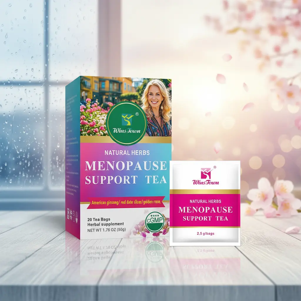 WinsTown Menopause Support Tea, Women Daily Natural Herbal Tea with Cinnamon & Licorice, Natural Dried Herbal Blend, 20 Individually Wrapped Teabags