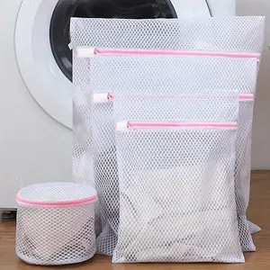 Polyester Laundry Bags Set of 4 with Zipper Closure, Multiple Sizes, Compact Design, Durable Structure