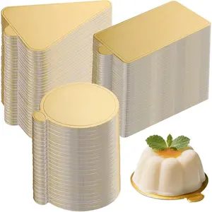 300 count Mini Cake Boards, 3"  Circle Paper Cupcake Dessert Displays Base Tray, Mousse Cake Plates for Parties, Wedding, Birthday, Restaurant Buffet, Round, Triangle, Rectangular