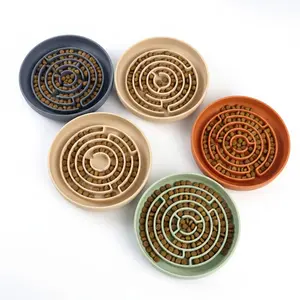 Slow Interactive Feeder Bowl Lick Mat with Suction Durable Silicone Bowl for Dogs Promotes Better Digestion Prevents Overeating Available in 6 Fun Colors.