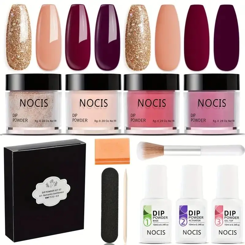 Dip Powder Kit, 1 Set Classic Nail Dip Powder with Tools, Nail Art Manicure Gift Set Dip Powder Kit, 1 Set Classic Nail Dip Powder with Tools, Nail Art Manicure Gift Set