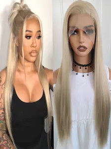 Light Honey Blonde Premium Synthetic Hair Wigs, Long Straight Wig for Women, Fashion Wigs, 13x4 Front Lace Wig, Natural Hairline, Heat Resistant, Daily Wear, Fashionable
