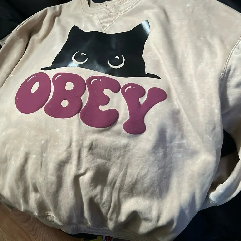 Obey Kitty sweatshirt Sweaters Print