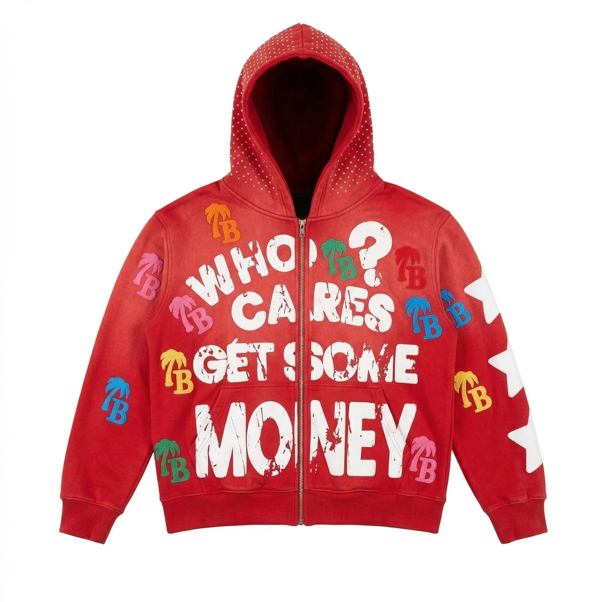 Y2K Retro Graphic Zip Up Hoodie Streetwear Vintage Casual Menswear Sweatshirts All Oversized Christmas Halloween Thanksgiving Day Tops Pullover Biker Long Sleeve