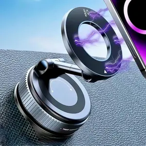 Universal Magnetic Car Phone Holder Strong Vacuum Suction Cup Mount for All Smartphones & Vehicles Foldable Design Works on Dashboard Gym & Bathroom Mirrors