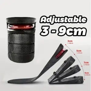 1.18-3.54inch Height Adjustable Invisible Insole Cushion - Taller Shoe Heel Support Absorbant Foot Pad, Footwear