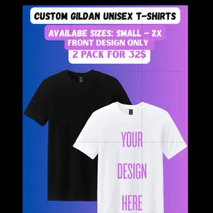 Create Your Own Gildan Top “On Live”, 2-Pack Shirts for $32, Customizable Tee