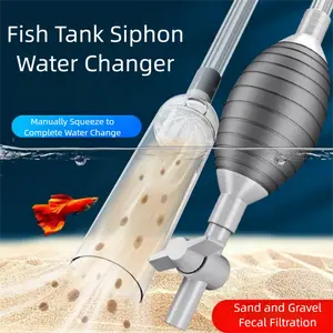 Fish Tank Manual Water Changer, Air Bag Press Siphon Filter