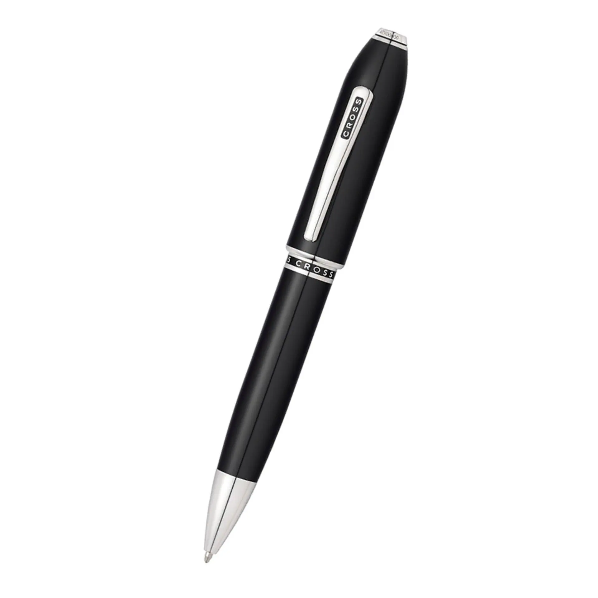 Peerless™ Black Ballpoint Pens - Obsidian Black Lacquer Finish, Platinum-Plated Appointments, Office Stationery Writing Tool