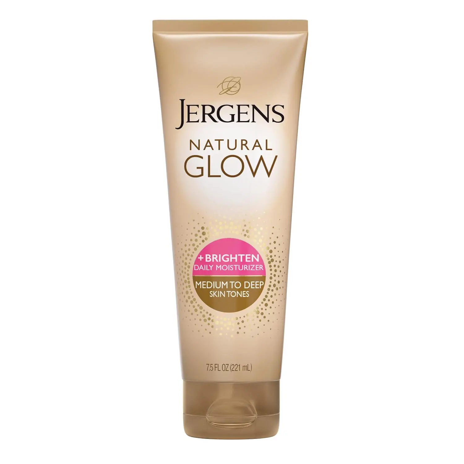 Jergens Natural Glow Self Tanner Body Lotion - Sunless Tanning for Medium-Deep Skin Tones, Daily Moisturizer with Coconut Oil, Vitamin E & Antioxidants, Gradual Color Development, 7.5 Oz