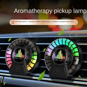Car Air Freshener with Ambient Light, Music Rhythm Light, Voice-Controlled Pickup Light, Ventilation Outlet Perfume Car Ornament