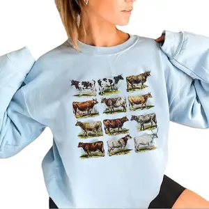 Vintage 90s Cow breed Sweatshirt, Cow farm, Daddy Mommy Unisex