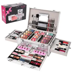 All in One Makeup Kit for Teens, 106 Pcs Professional Makeup Kit for Women Full Kit, Include Eyeshadow Palette, Lipstick Set, Concealer, Foundation, Lipgloss, Make-up Brush(Silver)