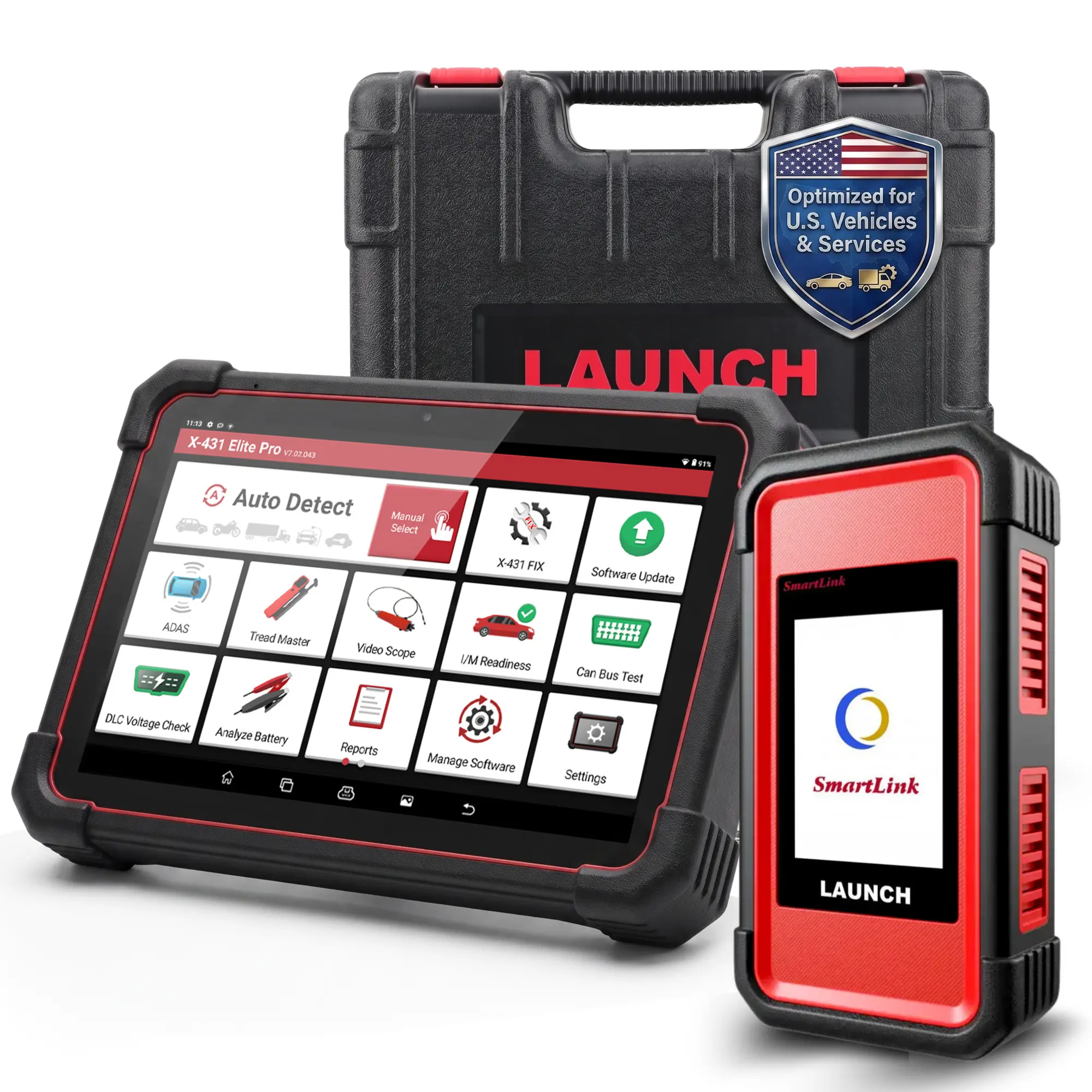 Launch X-431 ELITE PRO Diagnostic Tablet – 10.1" Android 10 Bidirectional Scan Tool, CANFD & DOIP, VW/Audi Guided Functions, SmartLinkC J2534 PassThru, USA Version