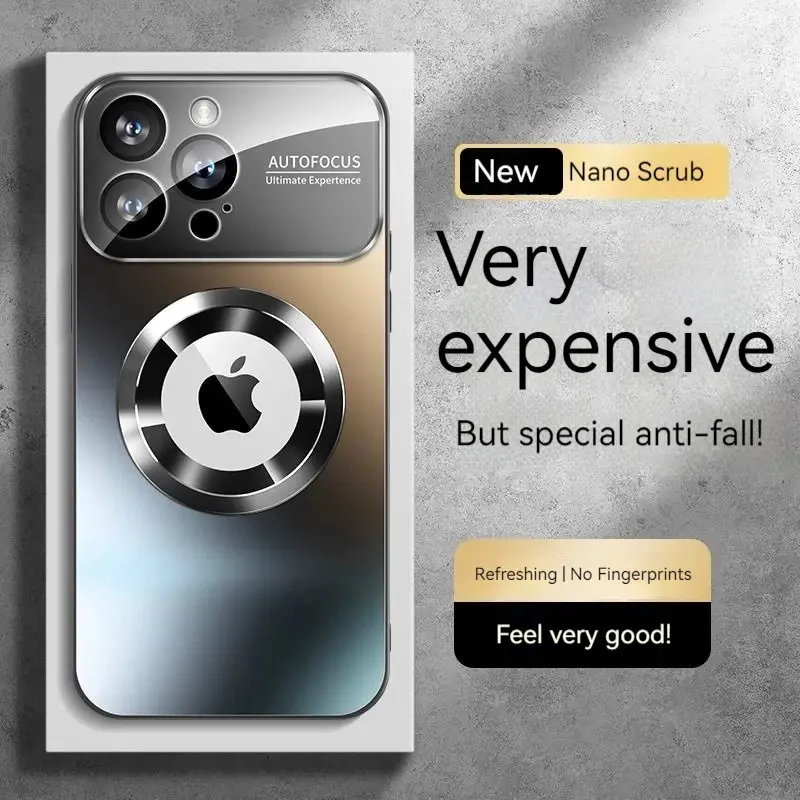 Magnetic TPU-Plastic Smartphone Casing for iPhone 16/15/14/13 Pro Max, Fashionable Large Window Cover with Lens Protection, MagSafe Wireless Charging Compatible Mobile Accessory