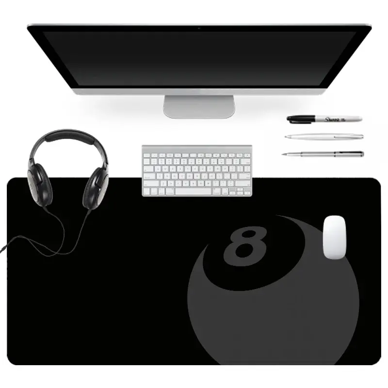 Extra Large Black and White 8 Ball Mouse Pad Billiards Gaming Mouse Pad 35x16 Inch Computer Keyboard Mousepad Universal Mouse Pad Suitable for Families, Offices and Schools. Gaming Mat Perfect Gift for Family Members and Friends
