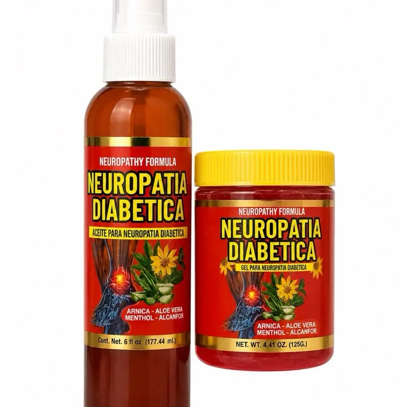 Combo 2 Pack Oil and Gel Menthol Aceite y Gel menthol Neuropatia Diabetica Oil Premium Natural 30 ML.  and 125 gr. Massage Oil Masaje Soothing Care Oil High Quality Oil