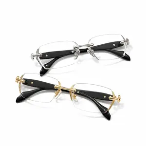 Rimless High Quality Eyewear, Frameless Glasses with Diamond-Cut Edges, Luxury Style Stainless Steel Temple Design, Unisex Fashion Accessories for Daily Wear, Old Money Eyewear, TikTok Trending