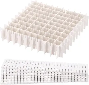 40Pcs Drawer Dividers 14.5X2.7Inch DIY Organizer Separator, Adjustable Dresser Drawer Organizer for Clothes, Bedroom, Bathroom, Kitchen Cutlery, Desk, Office Storage (White) - Home Improvement.