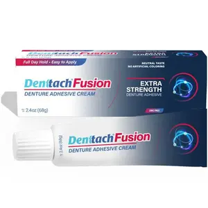 [HOT 2026] Denttach Fusion Denture Adhesive, (Pack of 1) 2.4 Ounce, Ultra Strong Hold and Seal, Dental Adhesive Cream for Dentures and Partials, Zinc Free Denture Glue - BLACK FRIDAY SALE 51%